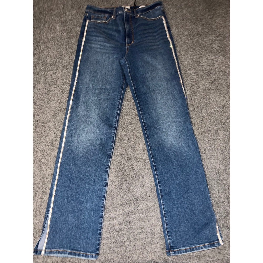Sofia Jeans by Sofia Vergara Eden 90s Straight Rhinestone Blue Jeans Size 10
